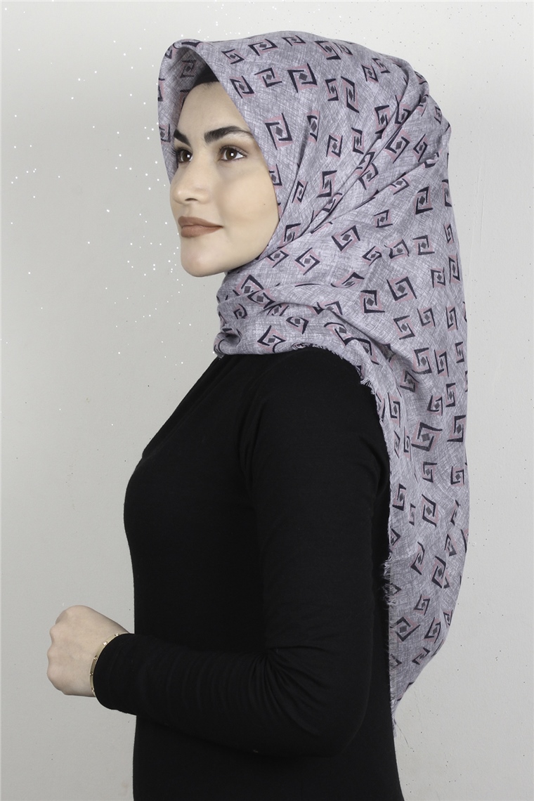 Pamuklu Trend Eşarp 9919-9 Gri