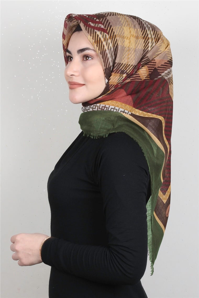 Pamuklu Trend Eşarp 9922-19 Haki
