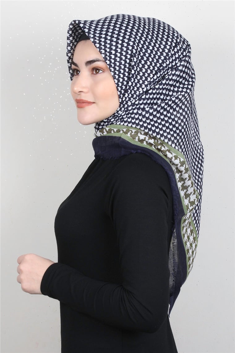 Pamuklu Trend Eşarp 9923-11 Lacivert 