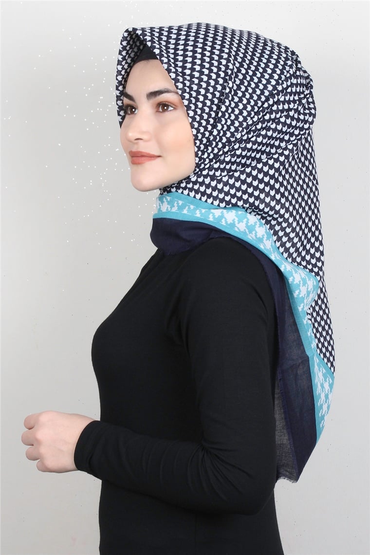 Pamuklu Trend Eşarp 9923-13 Turkuaz