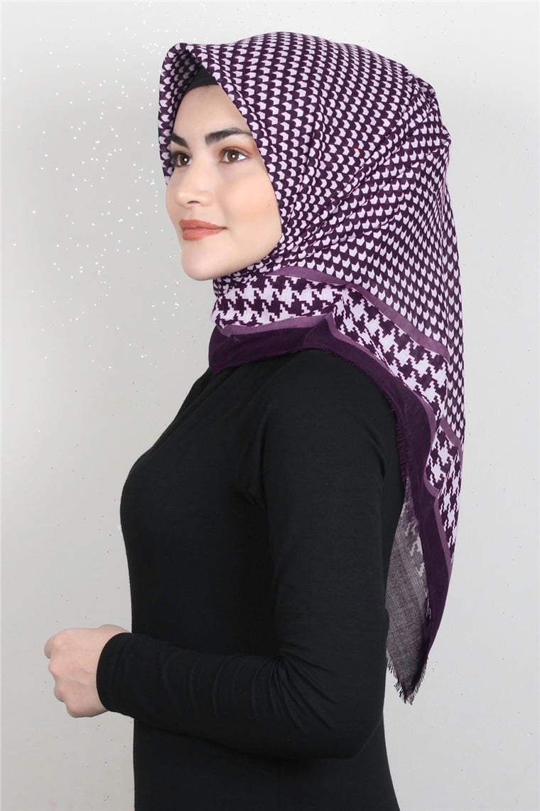 Pamuklu Trend Eşarp 9923-14 Mor