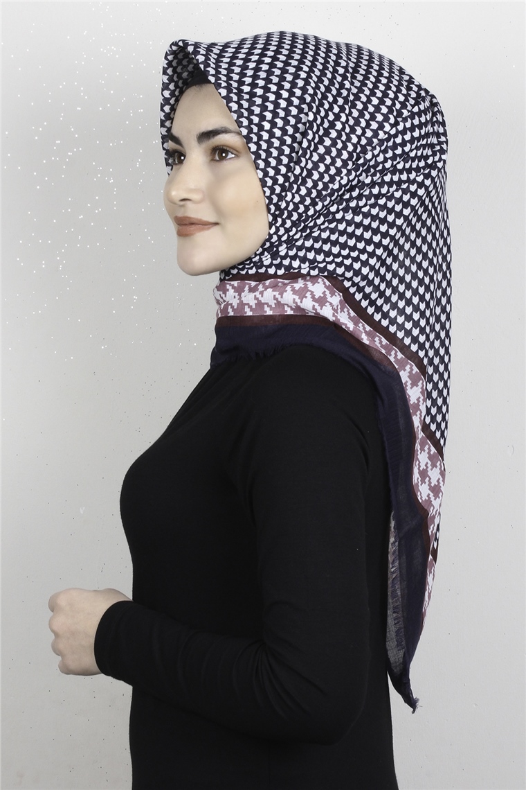 Pamuklu Trend Eşarp 9923-3 Lacivert