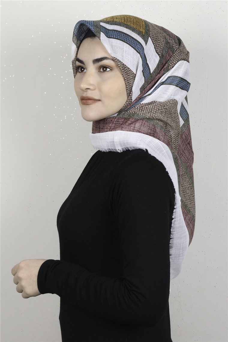 Pamuklu Trend Eşarp 9925-10 Ekru