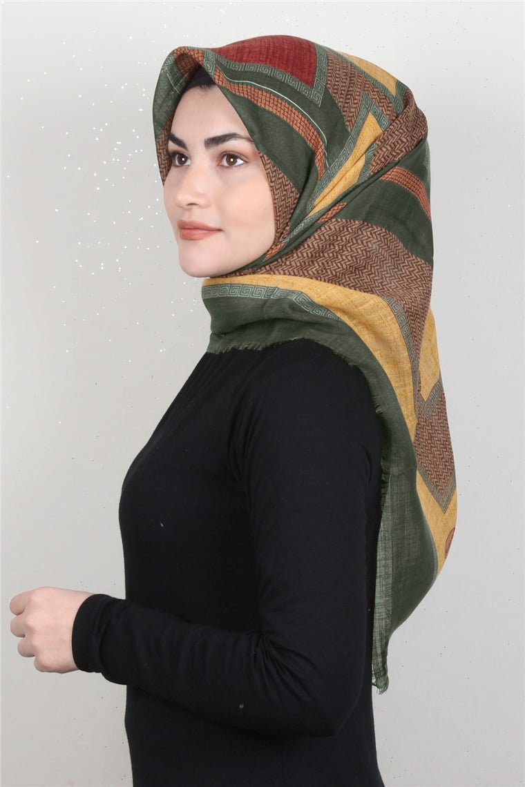 Pamuklu Trend Eşarp 9925-2 Haki