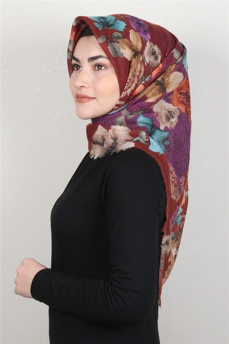 Pamuklu Trend Eşarp 9926-8 Kiremit