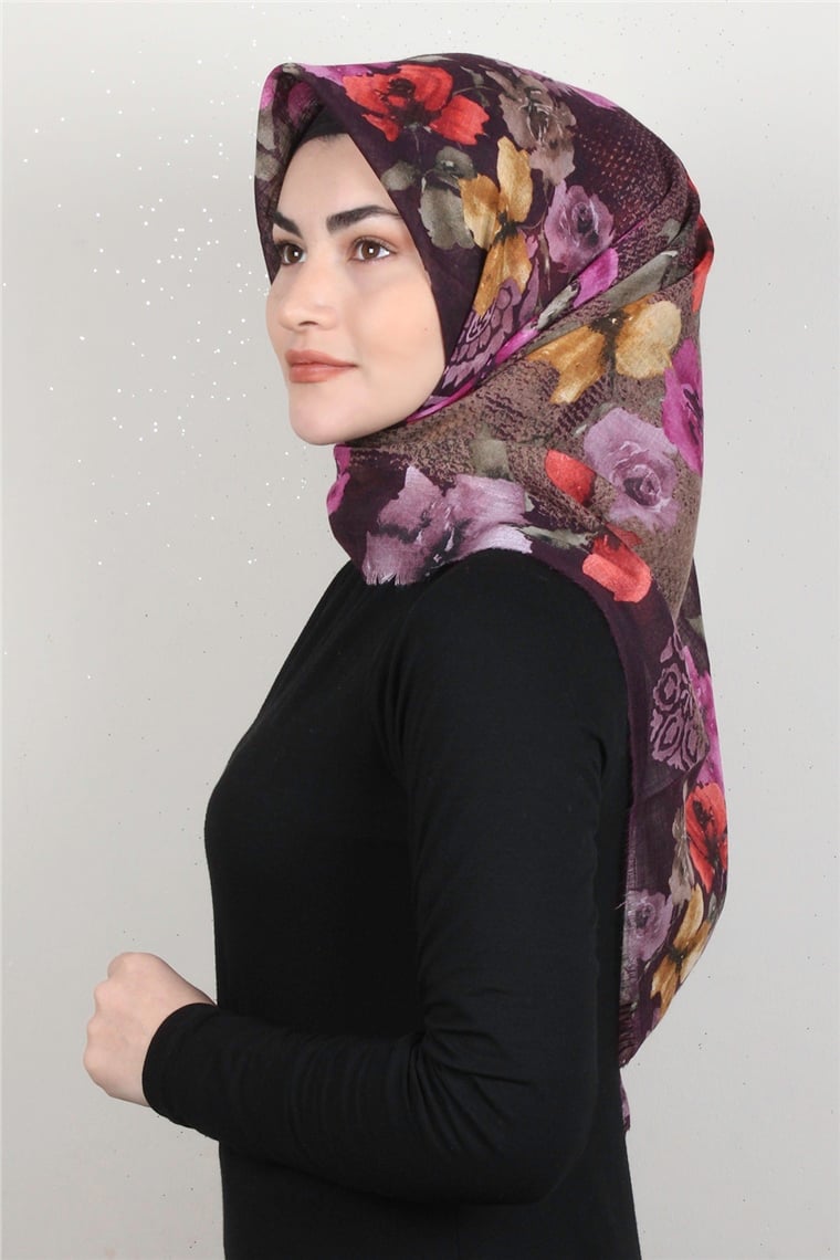 Pamuklu Trend Eşarp 9926-9 Mor