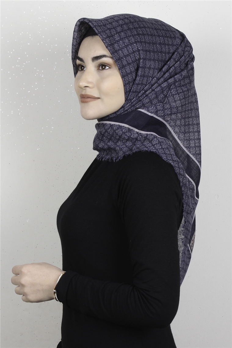 Pamuklu Trend Eşarp 9928-4 Lacivert