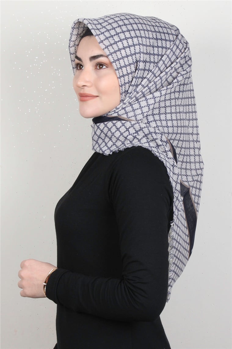 Pamuklu Trend Eşarp 9928-5 Lacivert