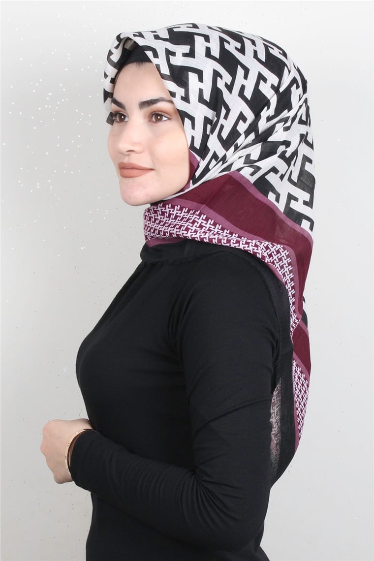 Pamuklu Trend Eşarp 9932-9 Mürdüm