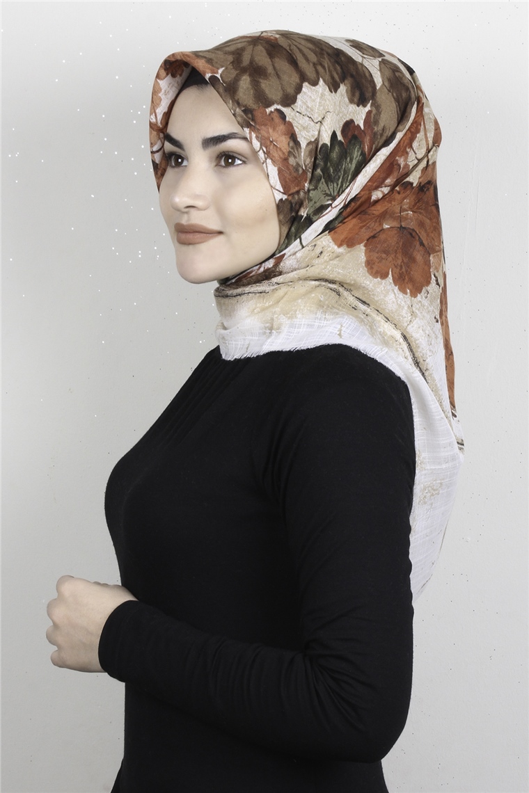 Pamuklu Trend Eşarp 9934-12 Kahverengi