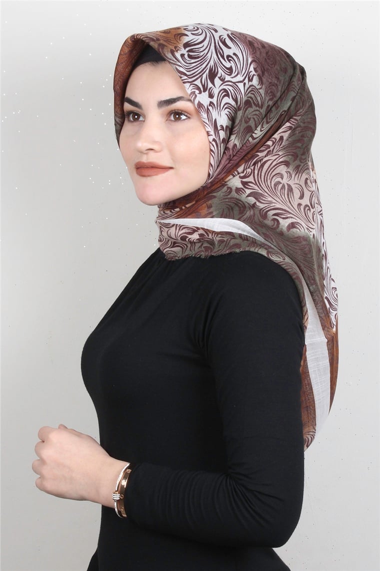 Pamuklu Trend Eşarp 9940-6 Kahverengi