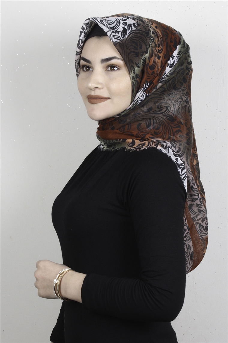 Pamuklu Trend Eşarp 9940-9 Haki