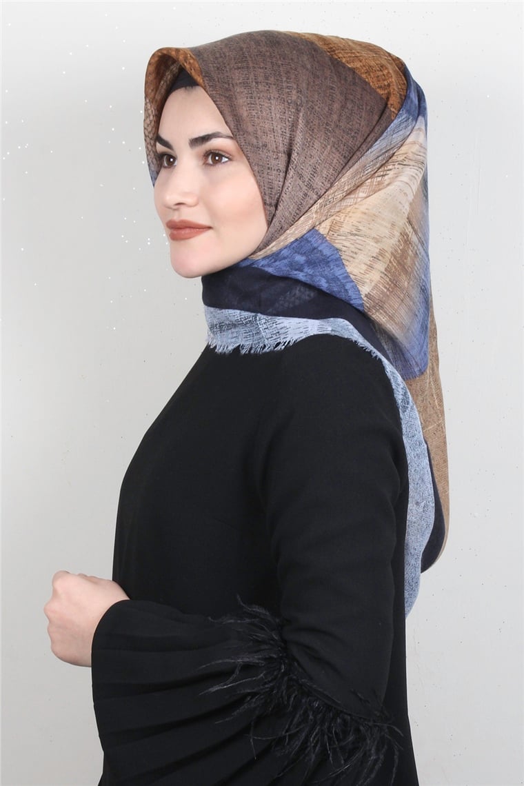 Pamuklu Trend Eşarp 9941-8 Mavi