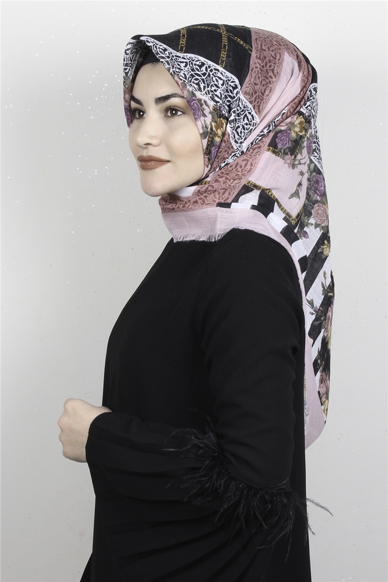 Pamuklu Trend Eşarp 9942-6 Pudra