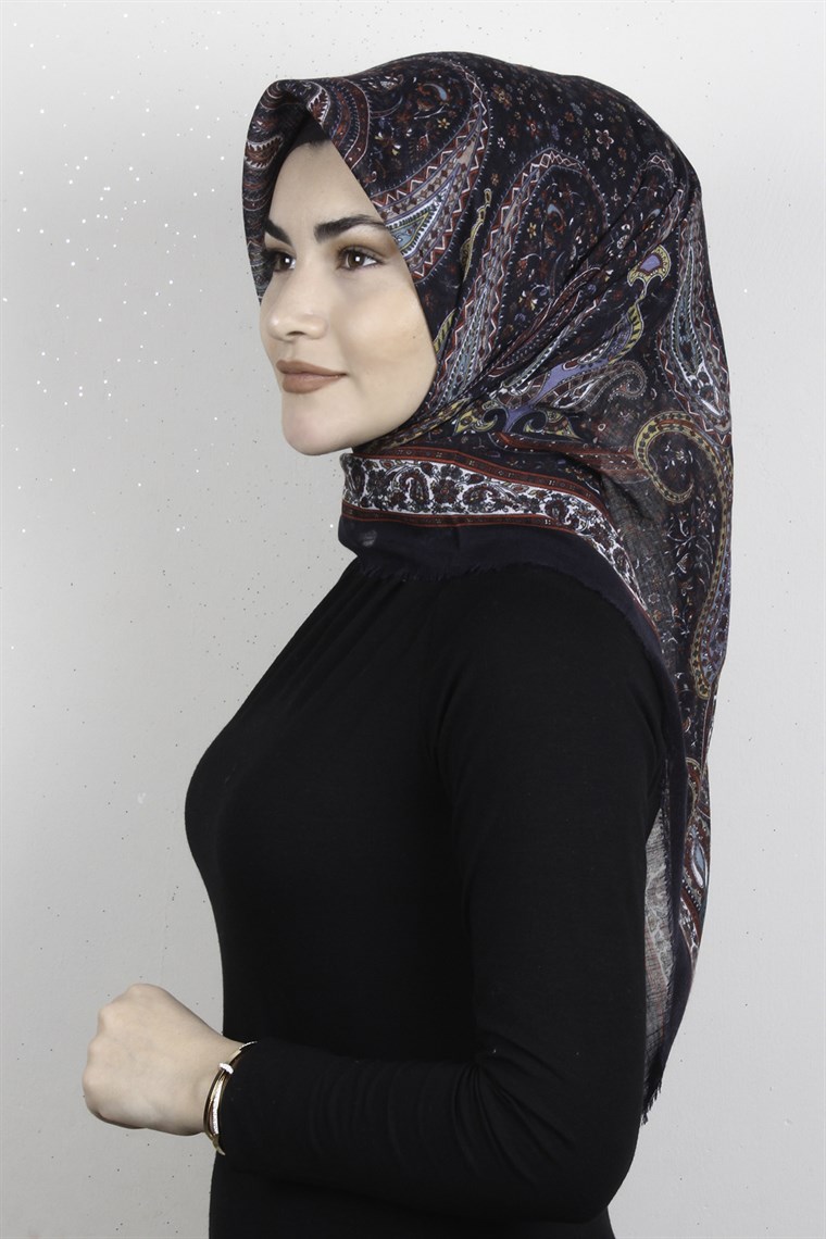 Pamuklu Trend Eşarp 9944-16 Lacivert