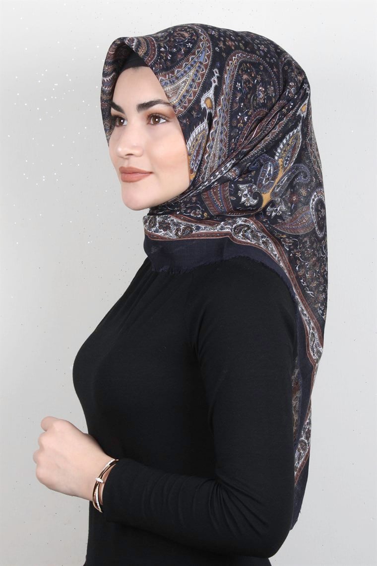 Pamuklu Trend Eşarp 9944-4 Lacivert