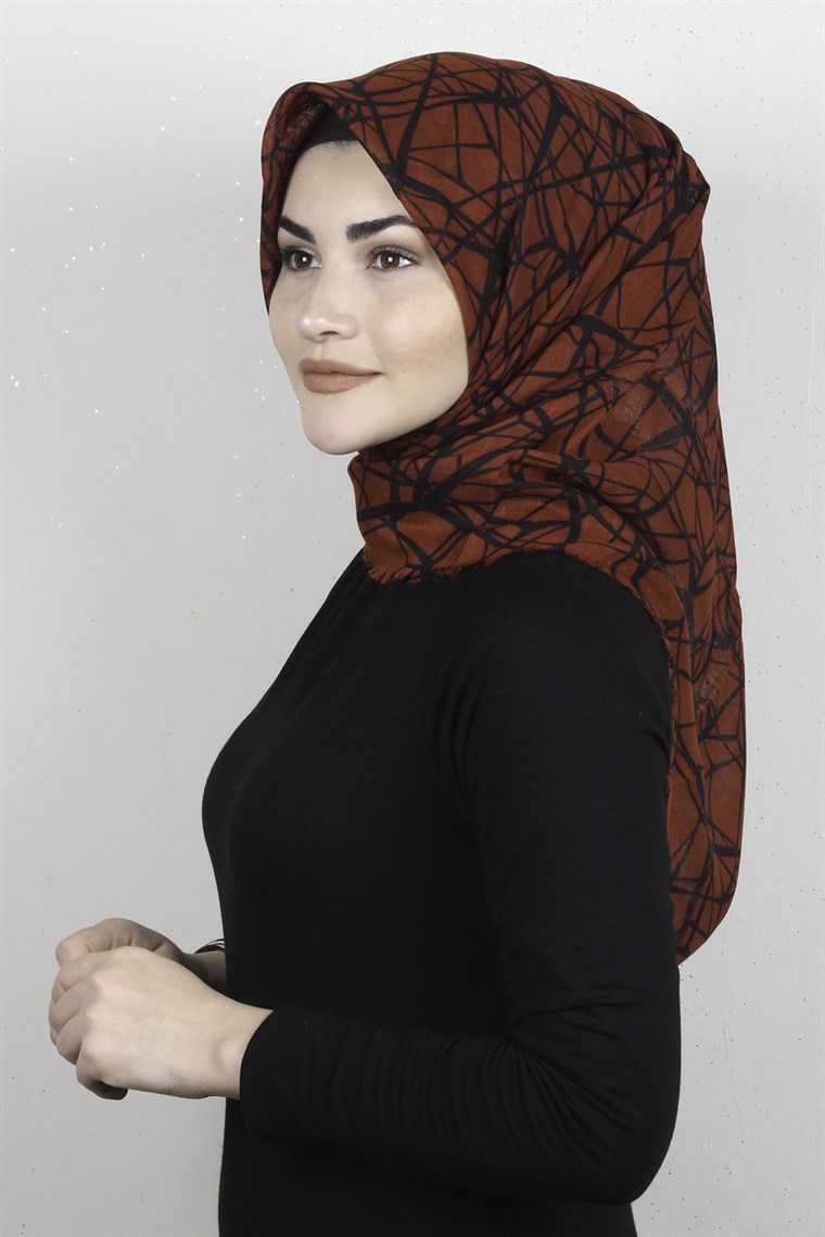 Pamuklu Trend Eşarp 9945-9 Kiremit