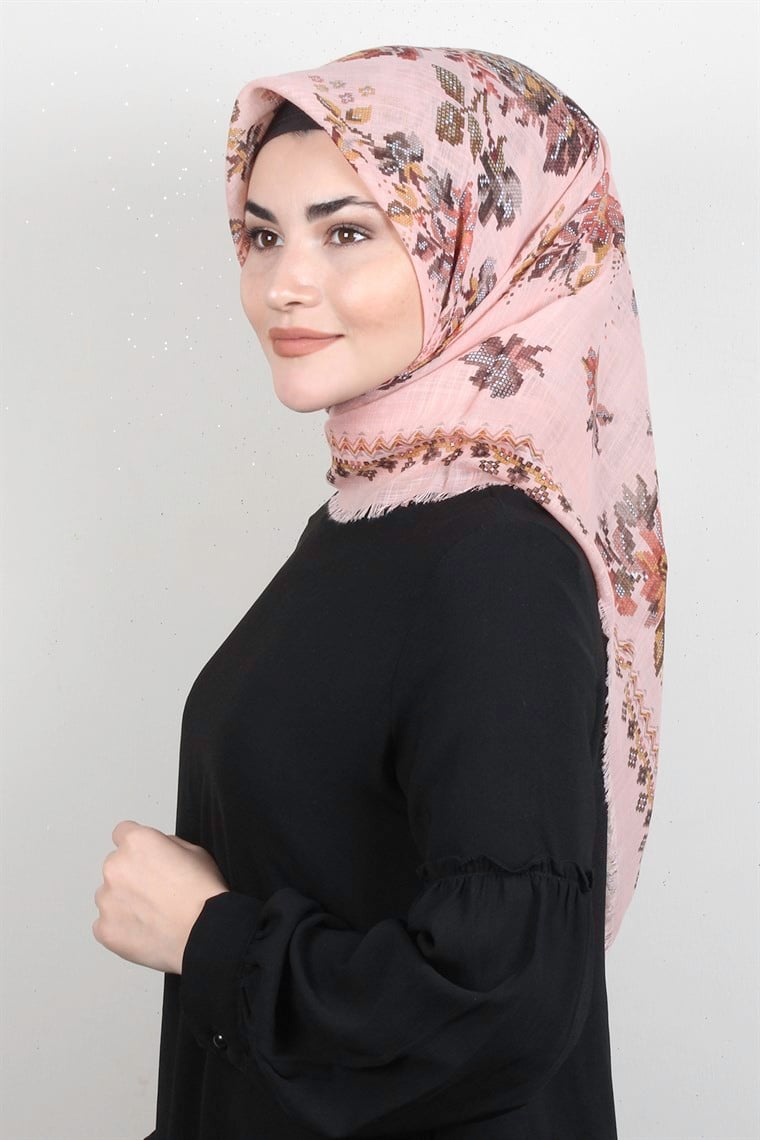 Pamuklu Trend Eşarp 9947-9 Somon