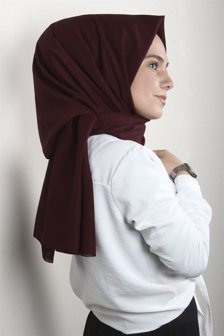 Pamuklu Twist Şal 1110-1 Bordo