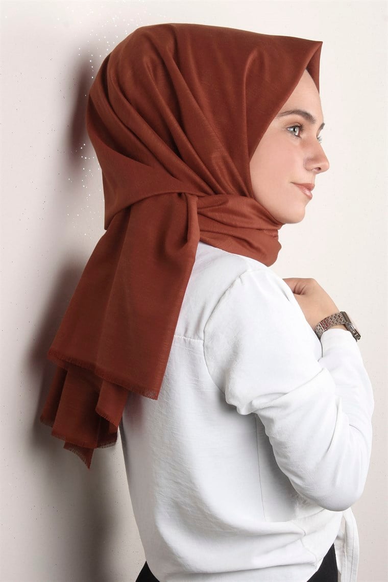 Pamuklu Twist Şal 1110-7 Tarçın