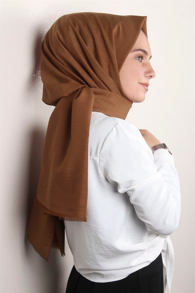 Pamuklu Twist Şal 1110-8 Camel