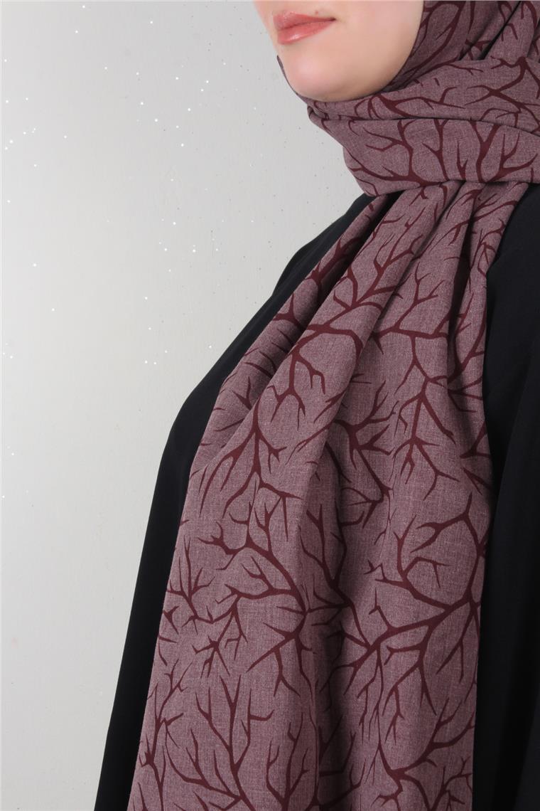 Pamuklu Twist Şal 1264-2 Bordo
