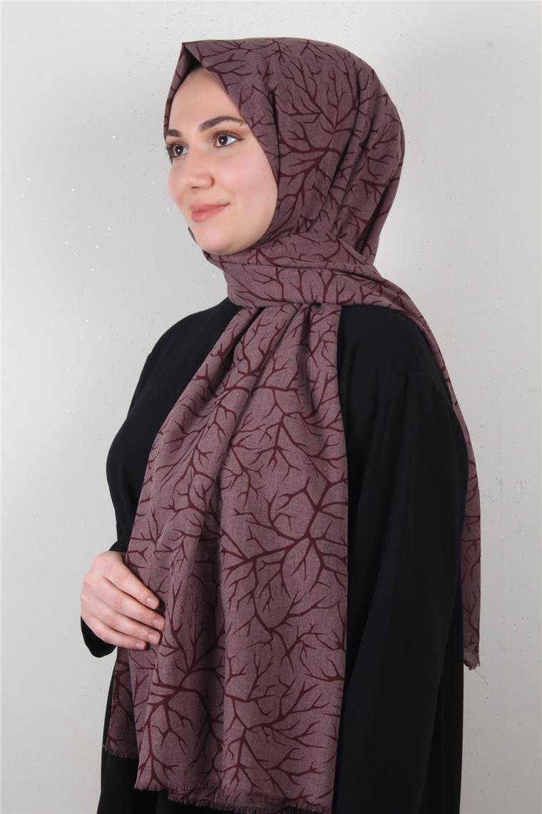 Pamuklu Twist Şal 1264-2 Bordo