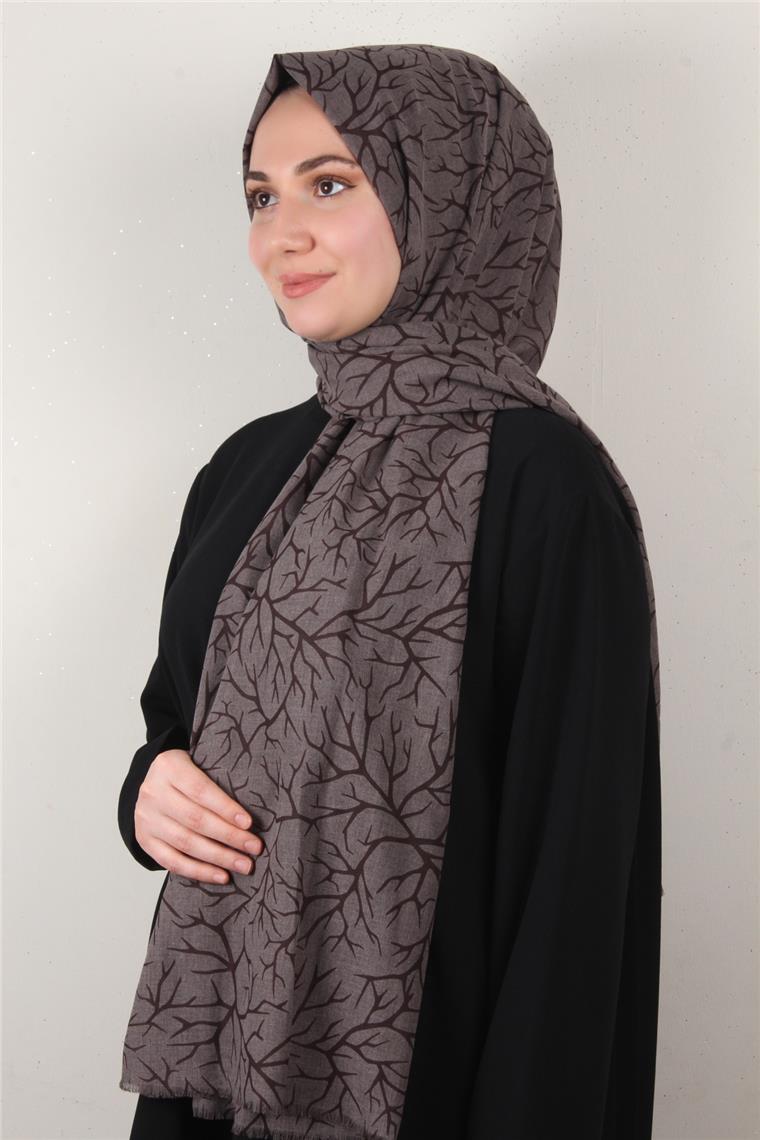 Pamuklu Twist Şal 1264-8 Kahverengi