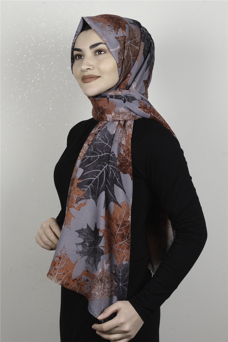 Pamuklu Twist Şal 1265-1 Gri
