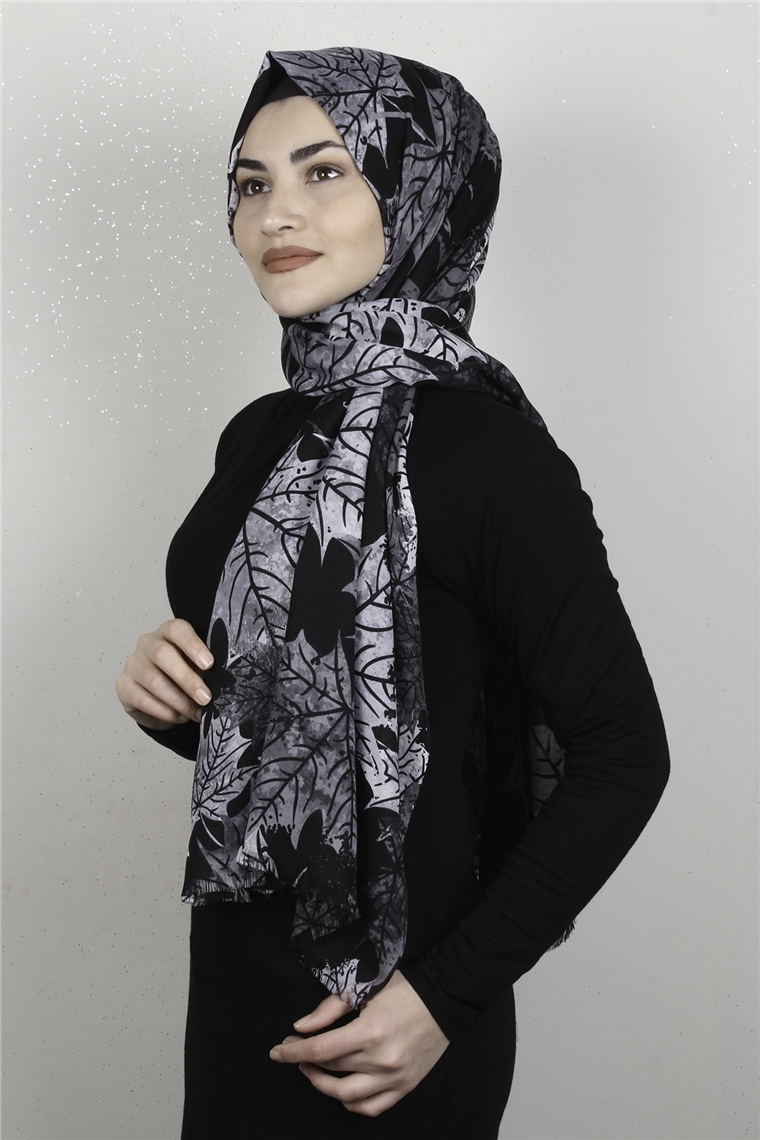 Pamuklu Twist Şal 1265-3 Siyah