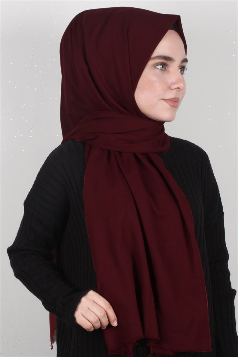 Pamuklu Twist Şal 1269-11 Bordo