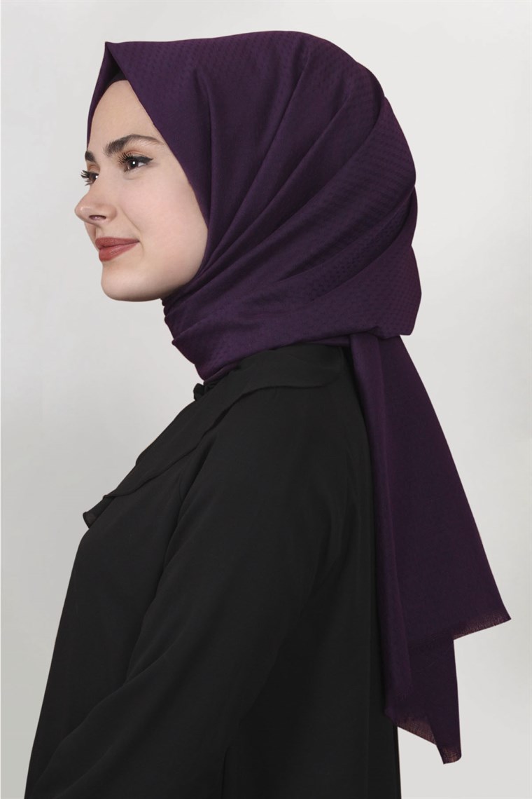 Pamuklu Twist Şal 1276-10 Mor