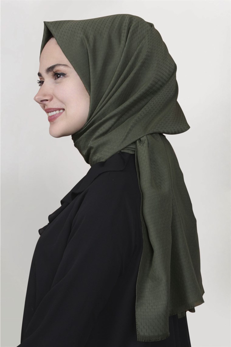 Pamuklu Twist Şal 1276-16 Haki yeşili