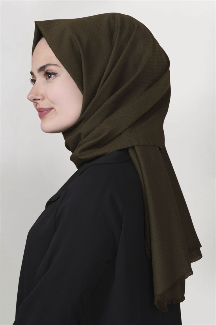 Pamuklu Twist Şal 1276-17 Asker Yeşili