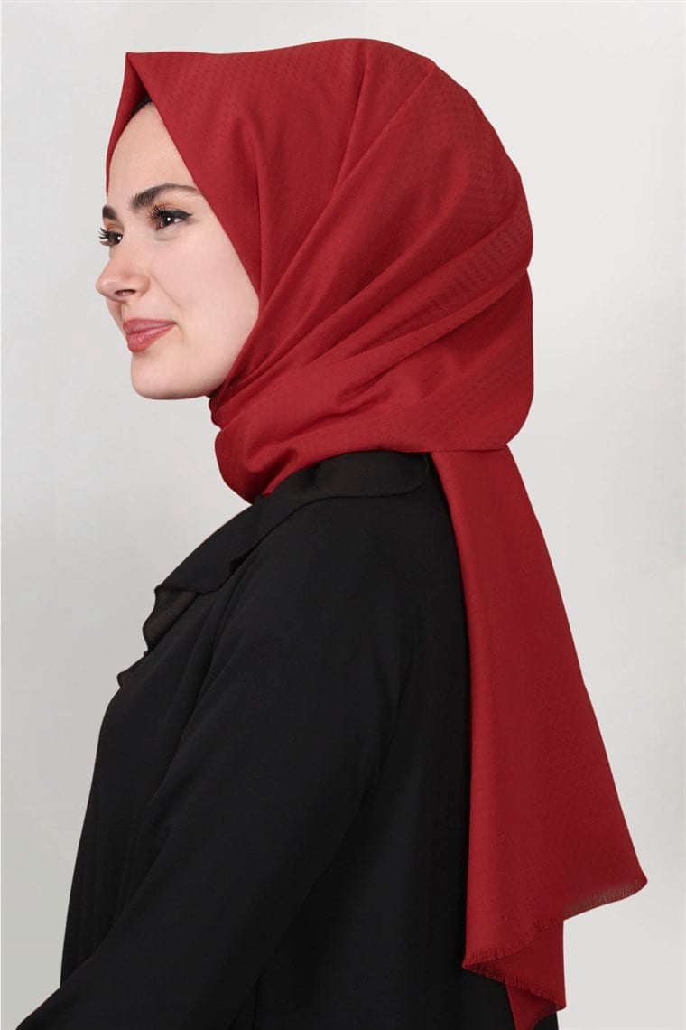 Pamuklu Twist Şal 1276-18 Kırmızı