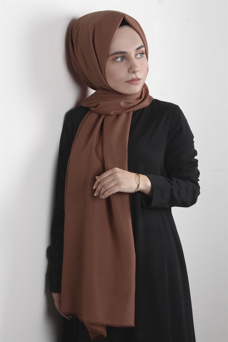 Pamuklu Twist Şal 1276-21 Şeftali