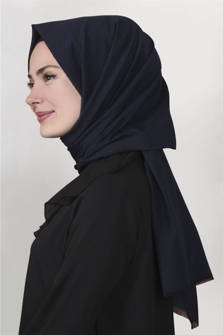 Pamuklu Twist Şal 1276-5 Lacivert