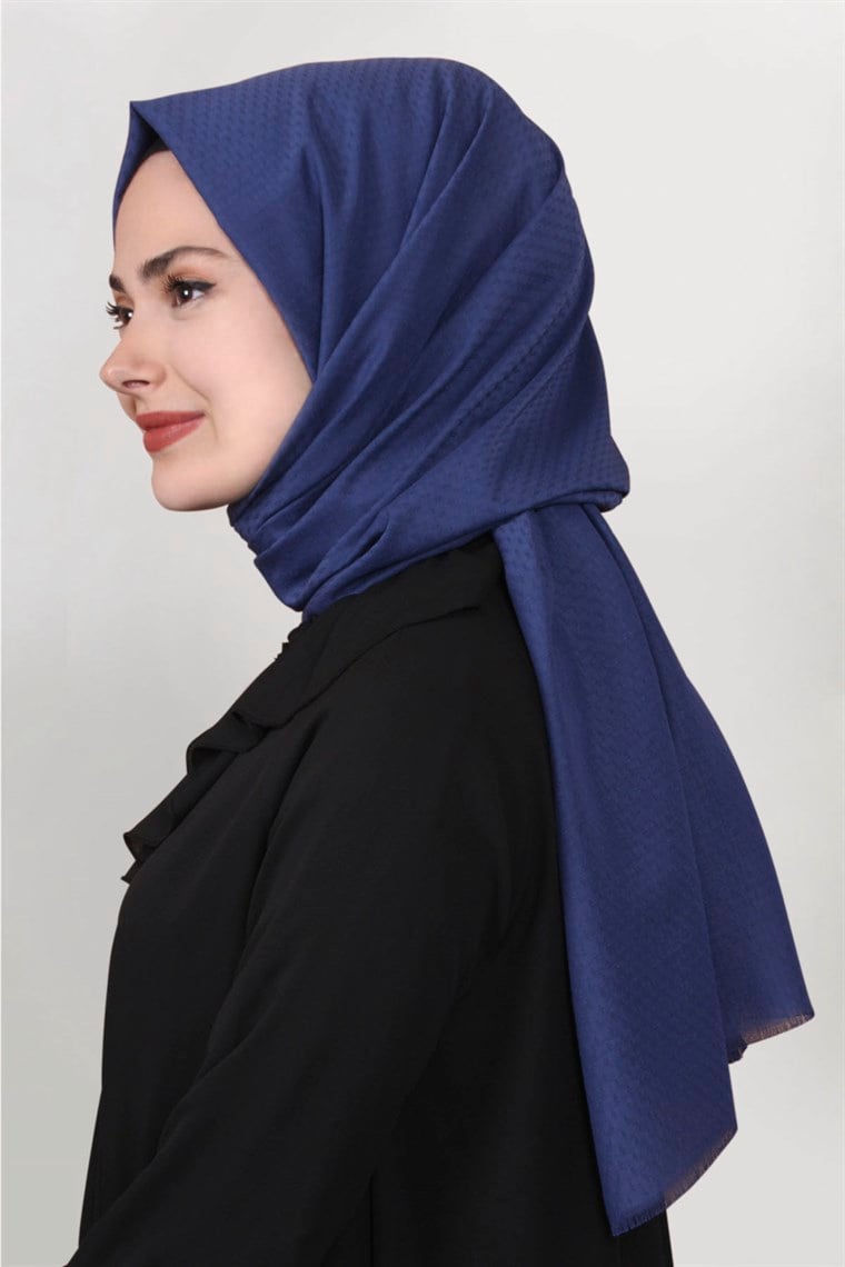 Pamuklu Twist Şal 1276-8 İndigo Mavisi
