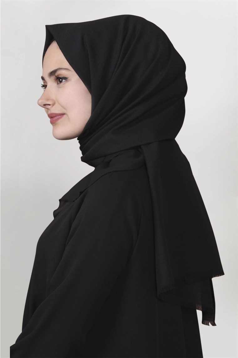 Pamuklu Twist Şal 1277-16 Siyah