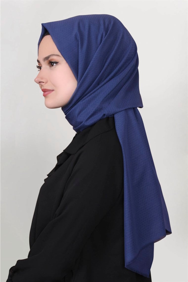 Pamuklu Twist Şal 1277-2 İndigo Mavisi