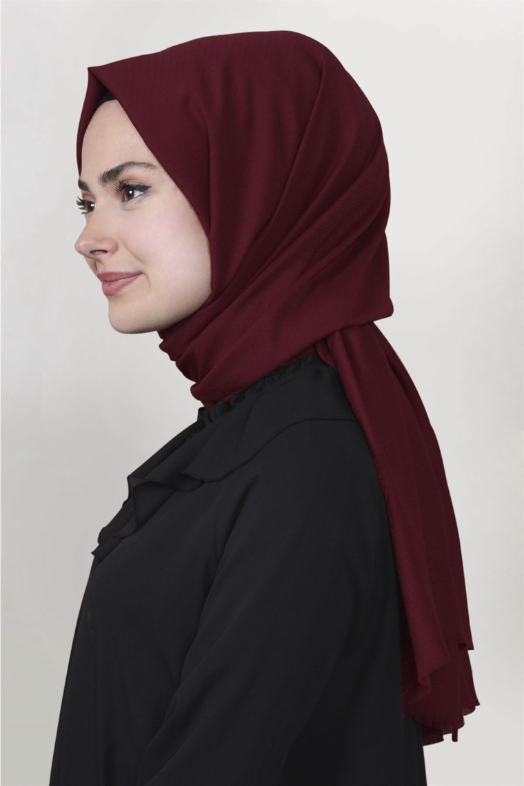 Pamuklu Twist Şal 1277-3 Bordo