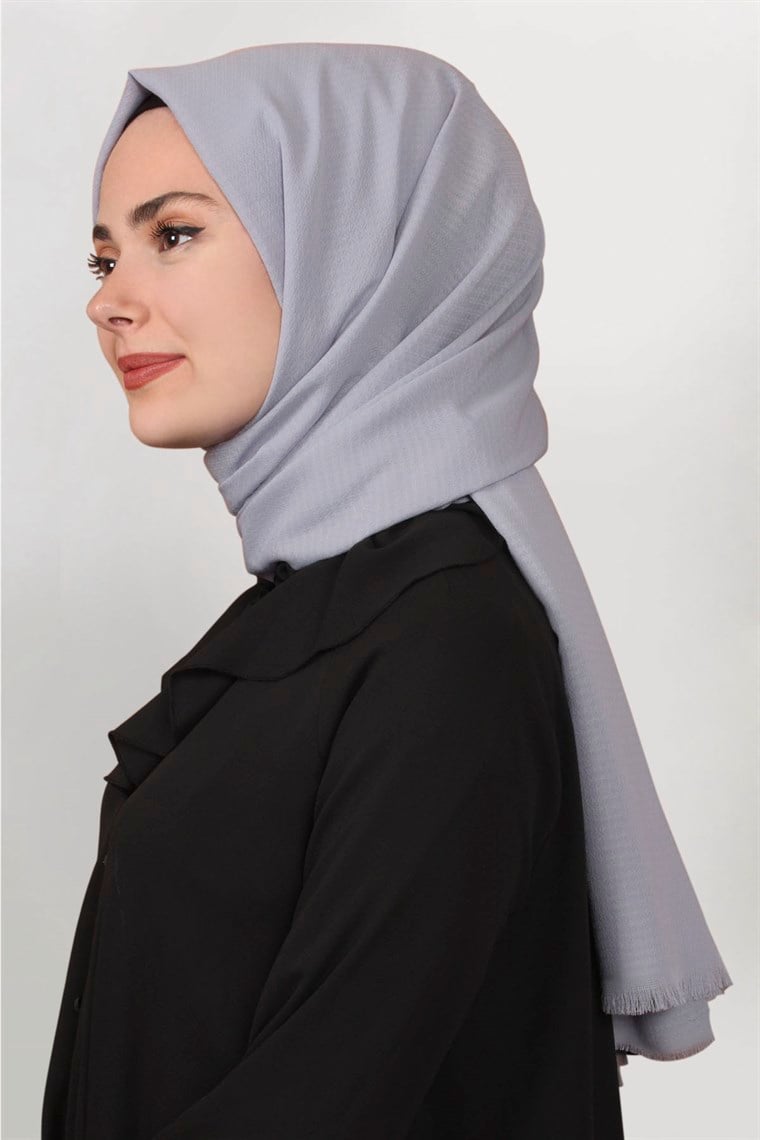 Pamuklu Twist Şal 1277-6 Gri