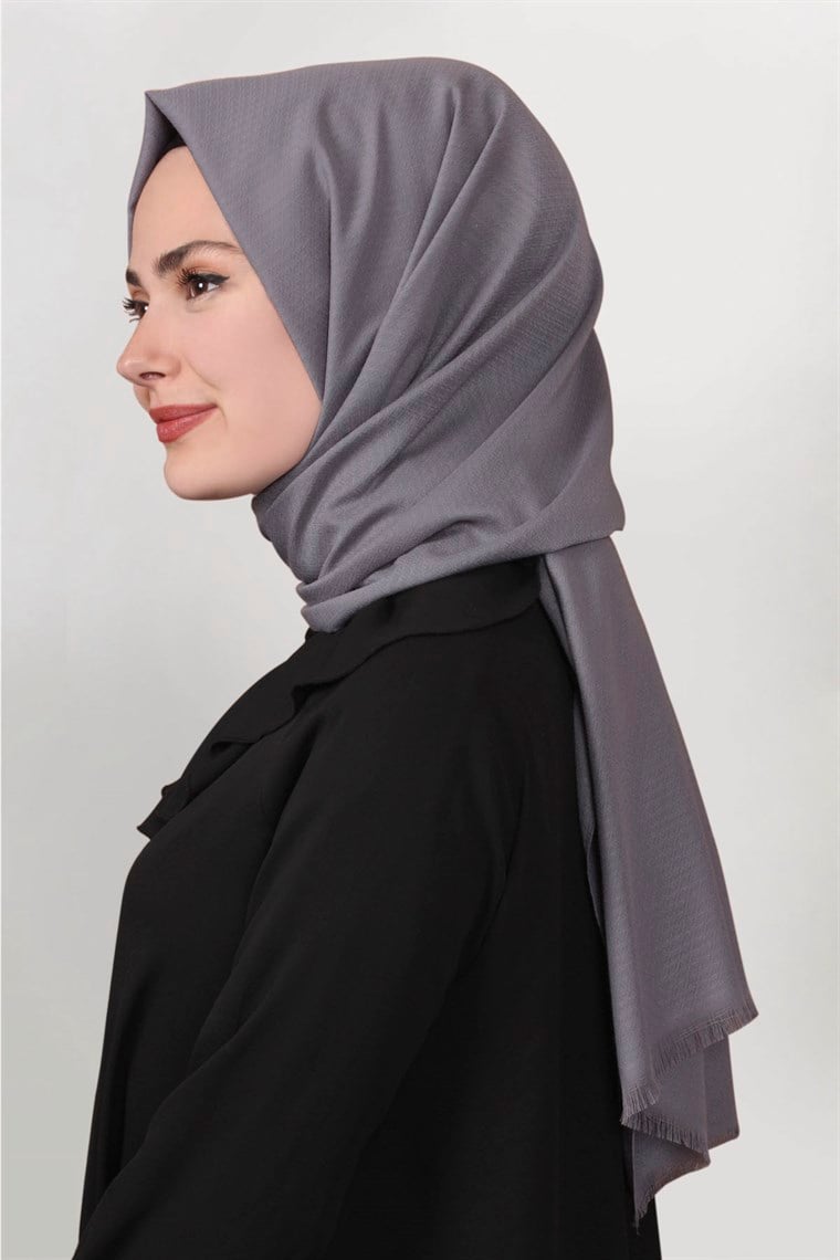 Pamuklu Twist Şal 1277-7 Gri