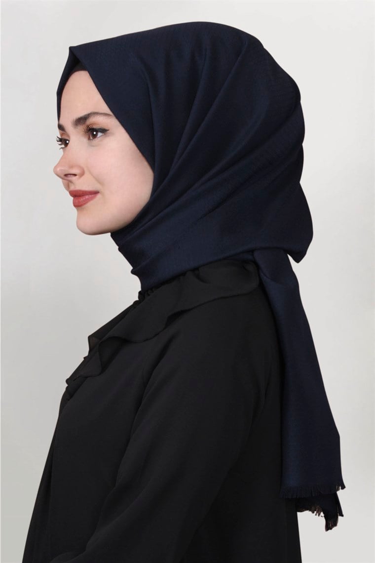 Pamuklu Twist Şal 1277-8 Lacivert