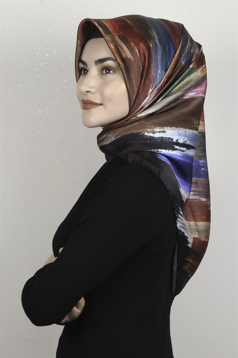 Piramit Dijital Eşarp 1352-11 Zümrüt Yeşili