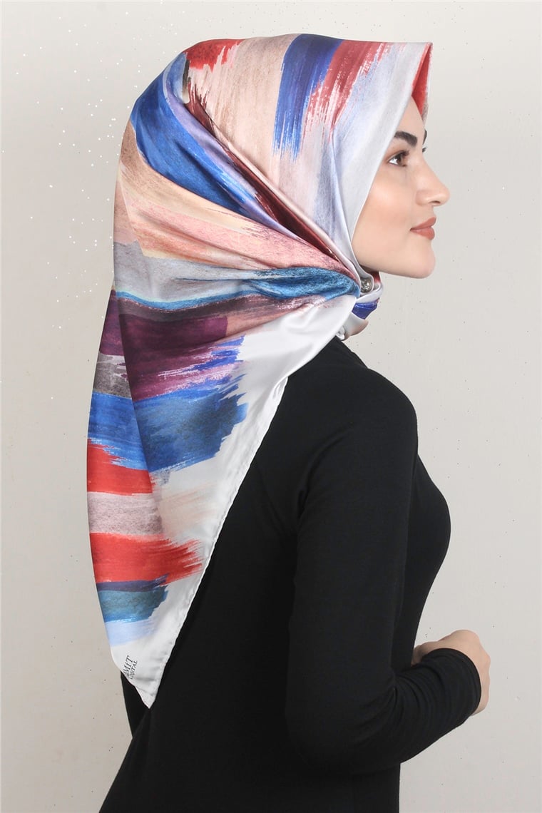 Piramit Dijital Eşarp 1352-7 Gri