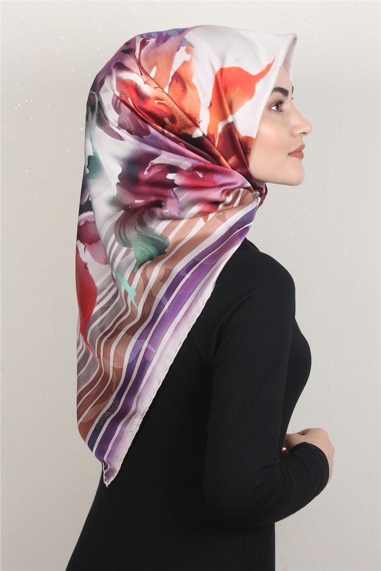Piramit Dijital Eşarp 1353-3 Açık Taş