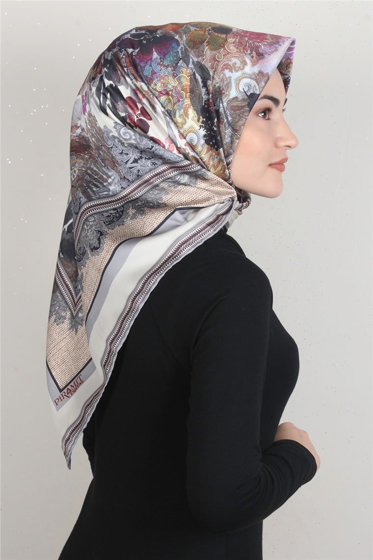 Piramit Dijital Eşarp 1354-7