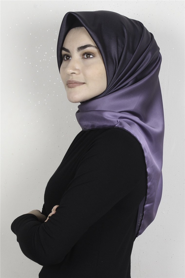 Piramit Dijital Eşarp 1355-5 Siyah-Lila