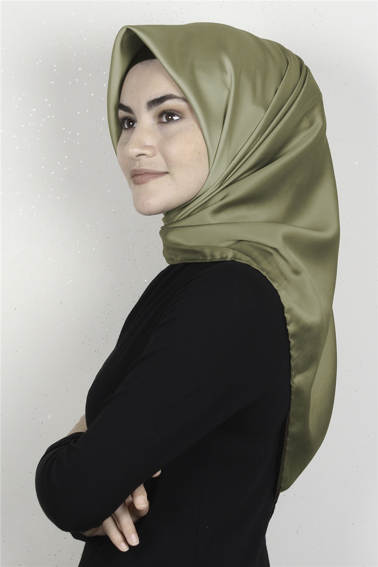 Piramit Dijital Eşarp 1355-9 Yağ Yeşili
